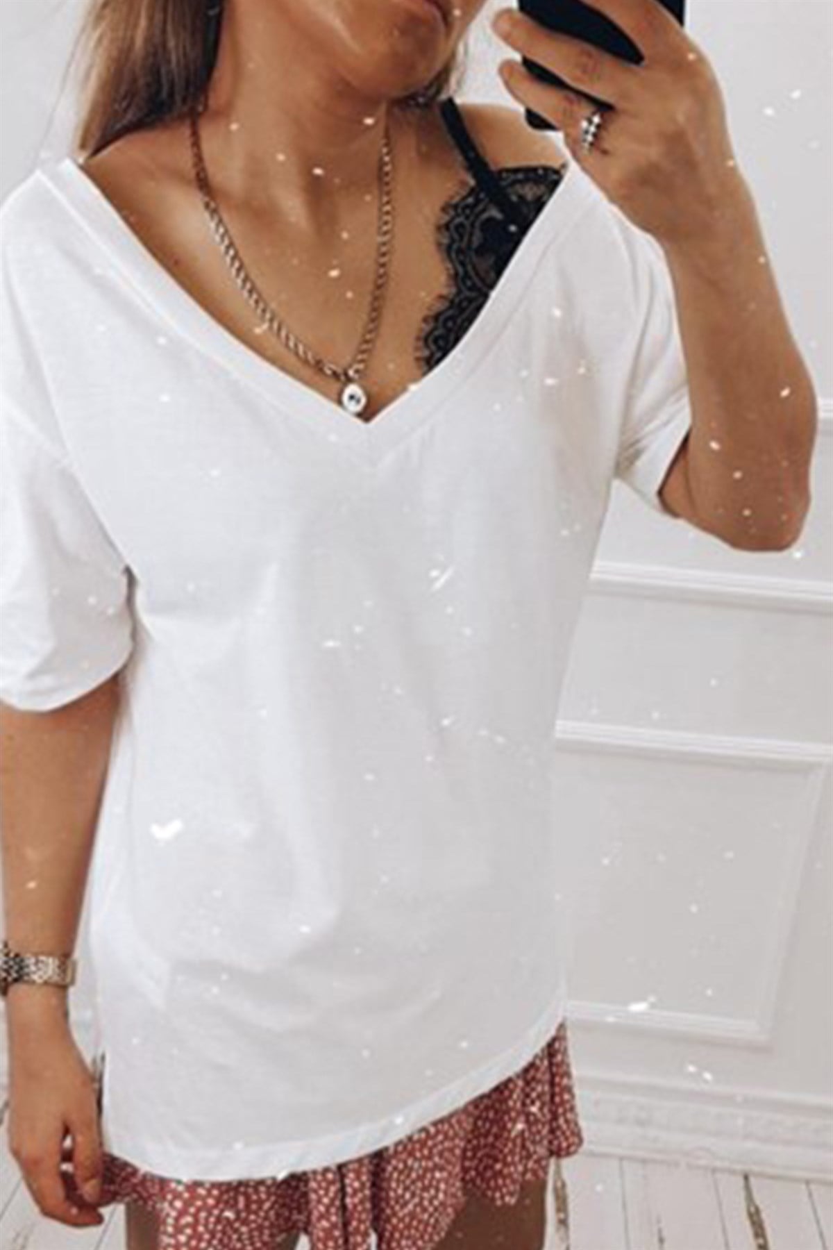 Dantel Askı Detaylı Basic TshirtTSHİRT