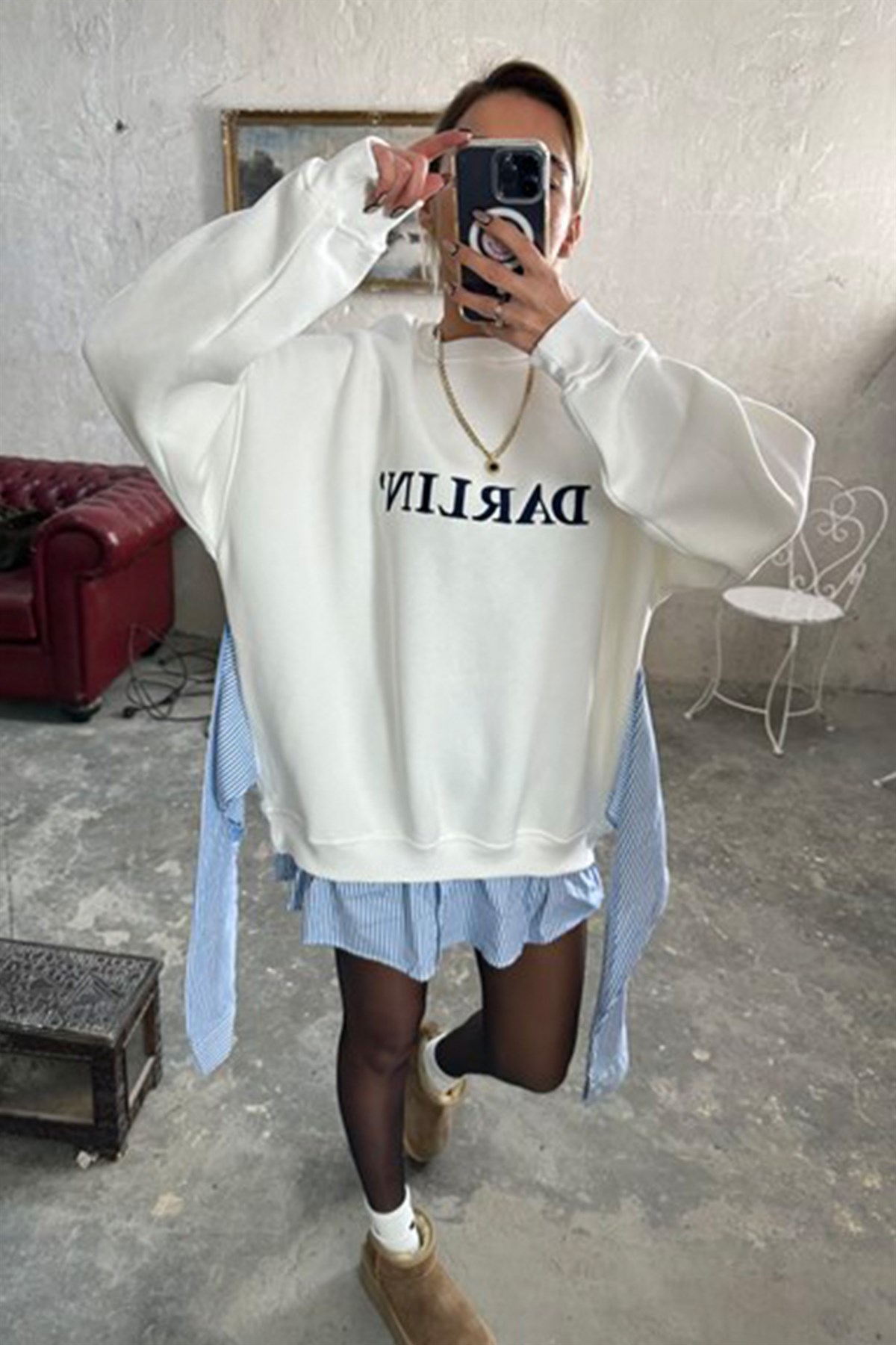 Darlin Gömlek Detaylı SweatshirtSWEATSHİRT