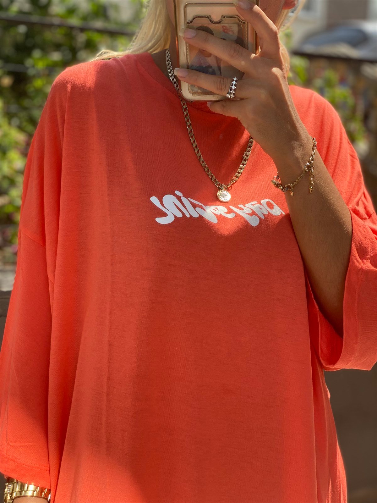 Day Social Baskılı Oversize TişörtTSHİRT