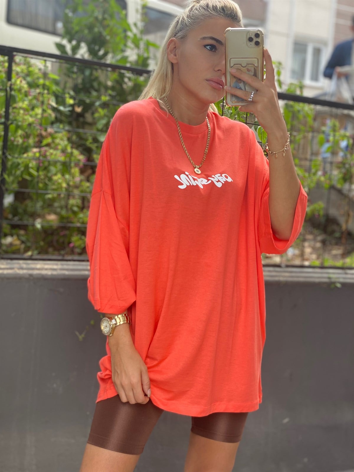 Day Social Baskılı Oversize TişörtTSHİRT