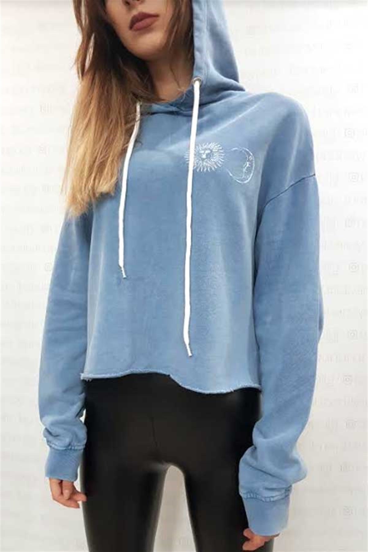 Day&Night Mavi Kısa Sweatshirt