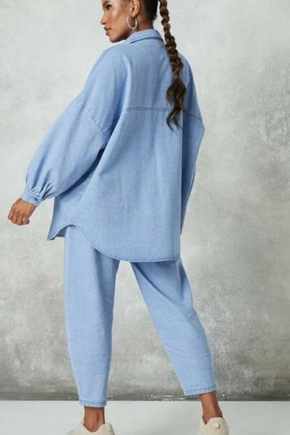 Denim Gömlek Pantolon Takım