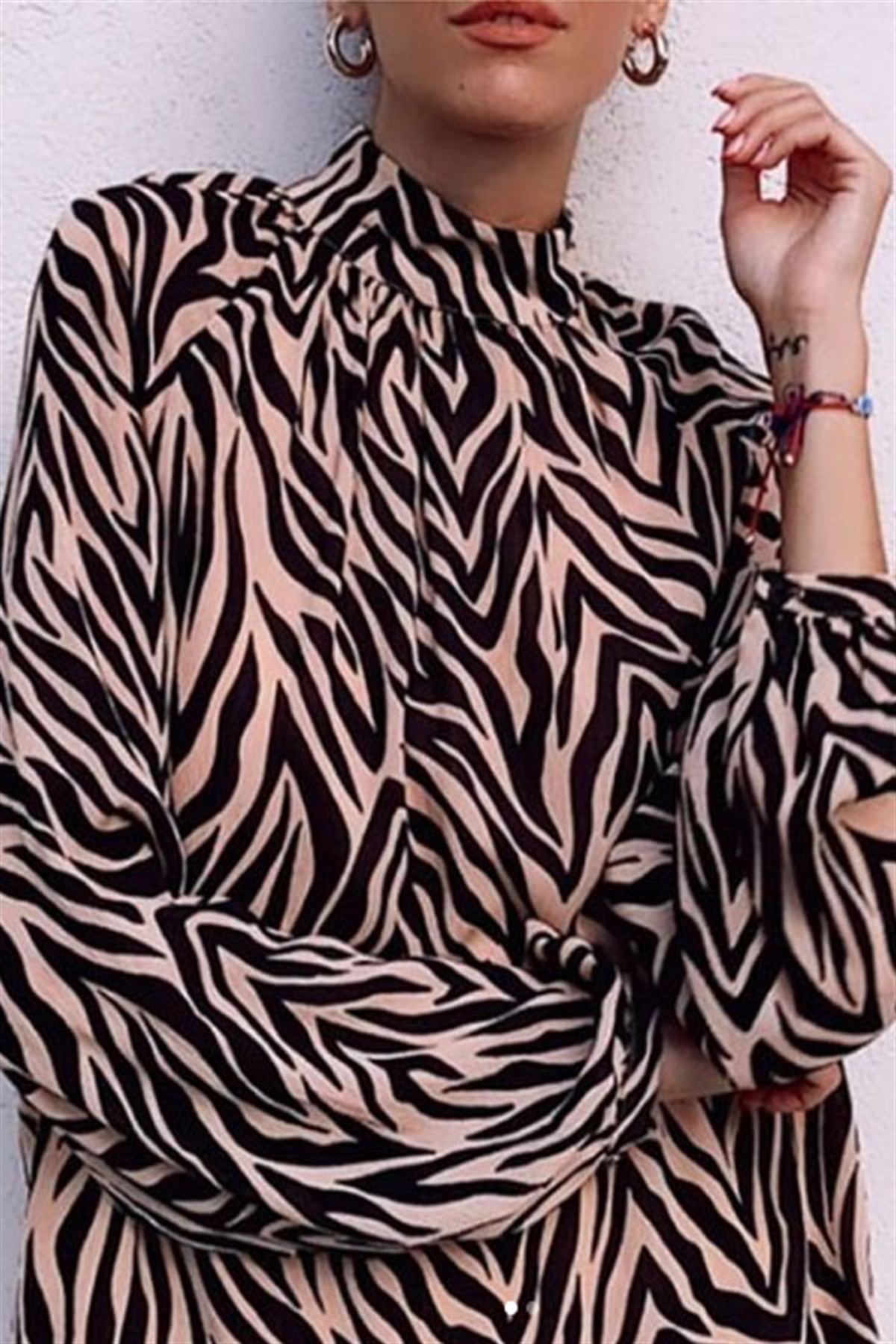 Dik Yaka Zebra Gömlek