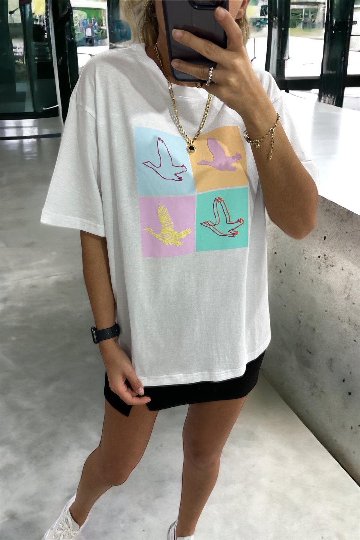 Dört Kuşlu Orjinal Marka TshirtTSHİRT