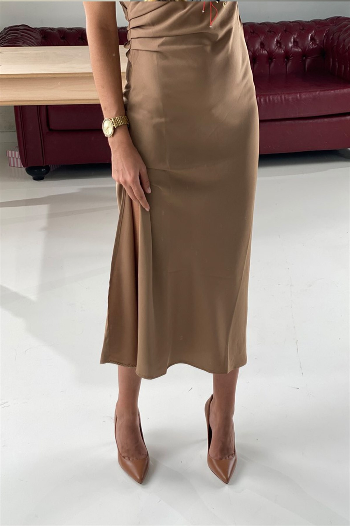 Drape Detaylı Kruvaze ElbiseELBİSE