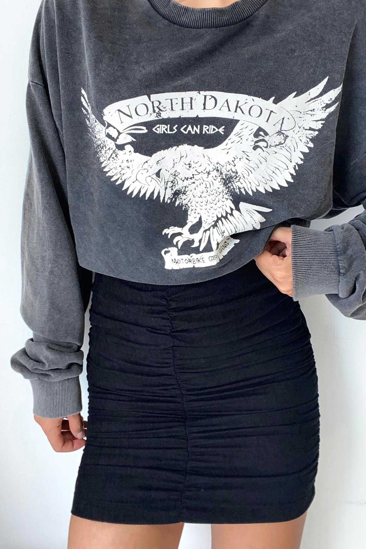 Drapeli Kadife Etek