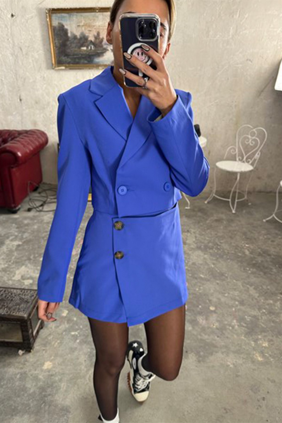 Düğme Detay Mini Şort EtekETEK