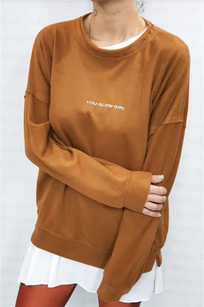Eteği Kesikli Glow Sweatshirt