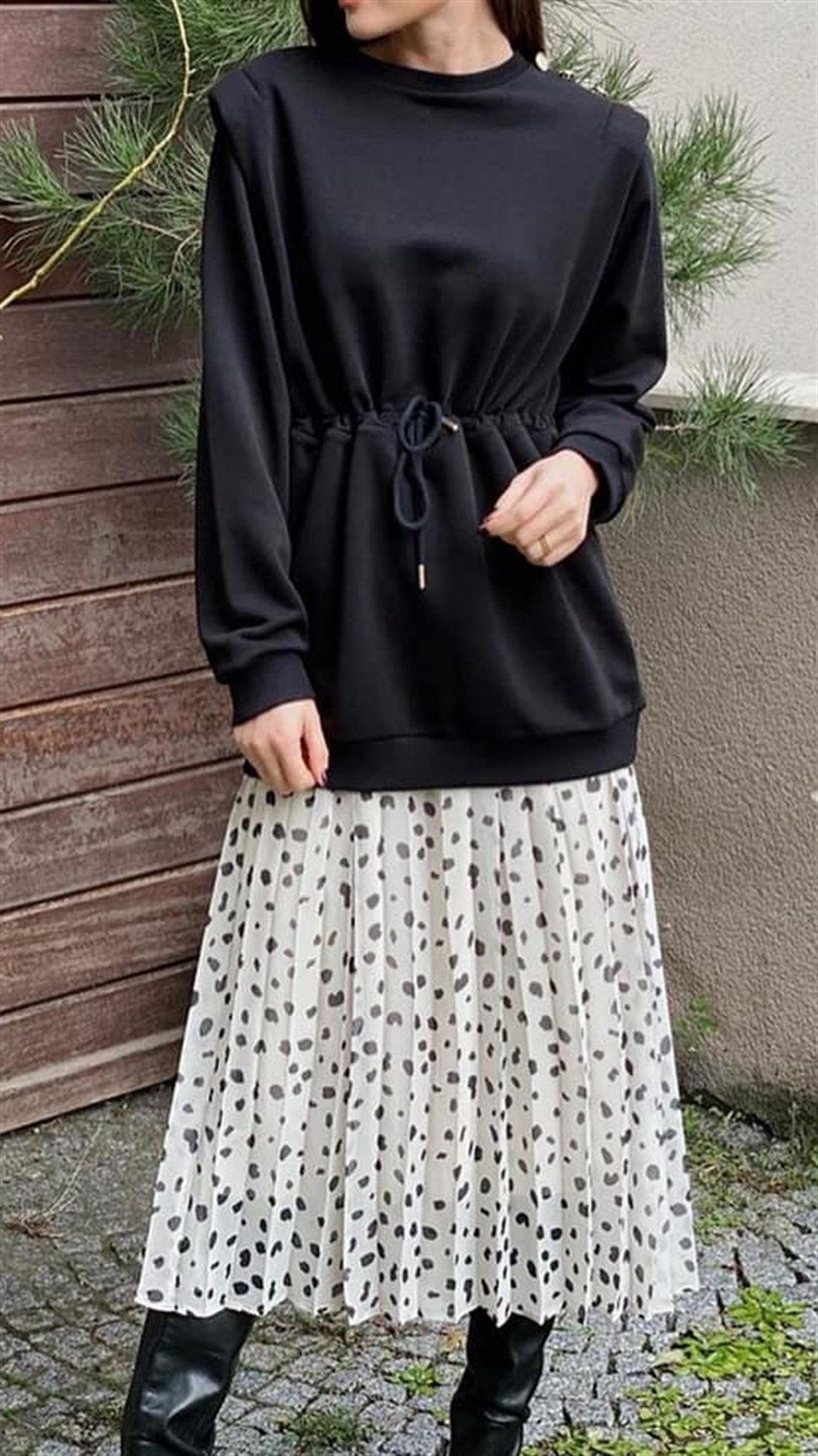 Eteği Tül Sweat Elbise