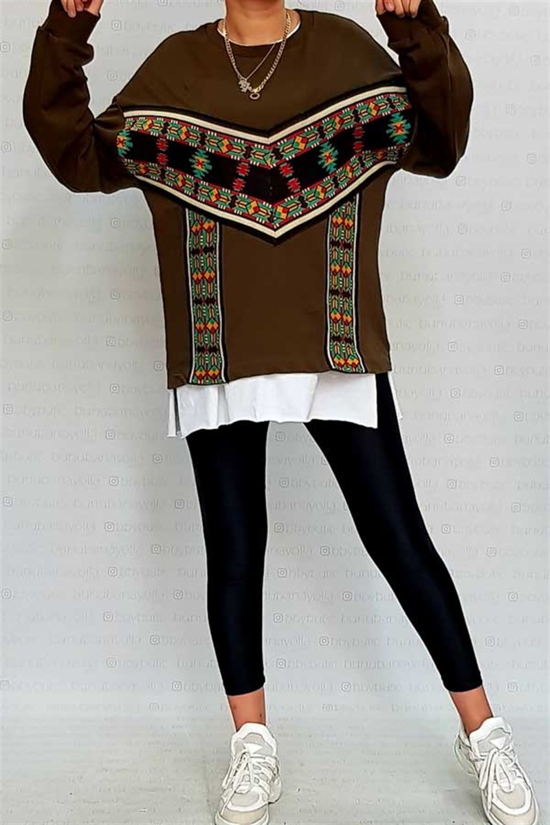 Etnik Nakışlı Sweat