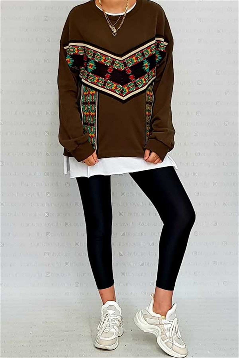 Etnik Nakışlı Sweat