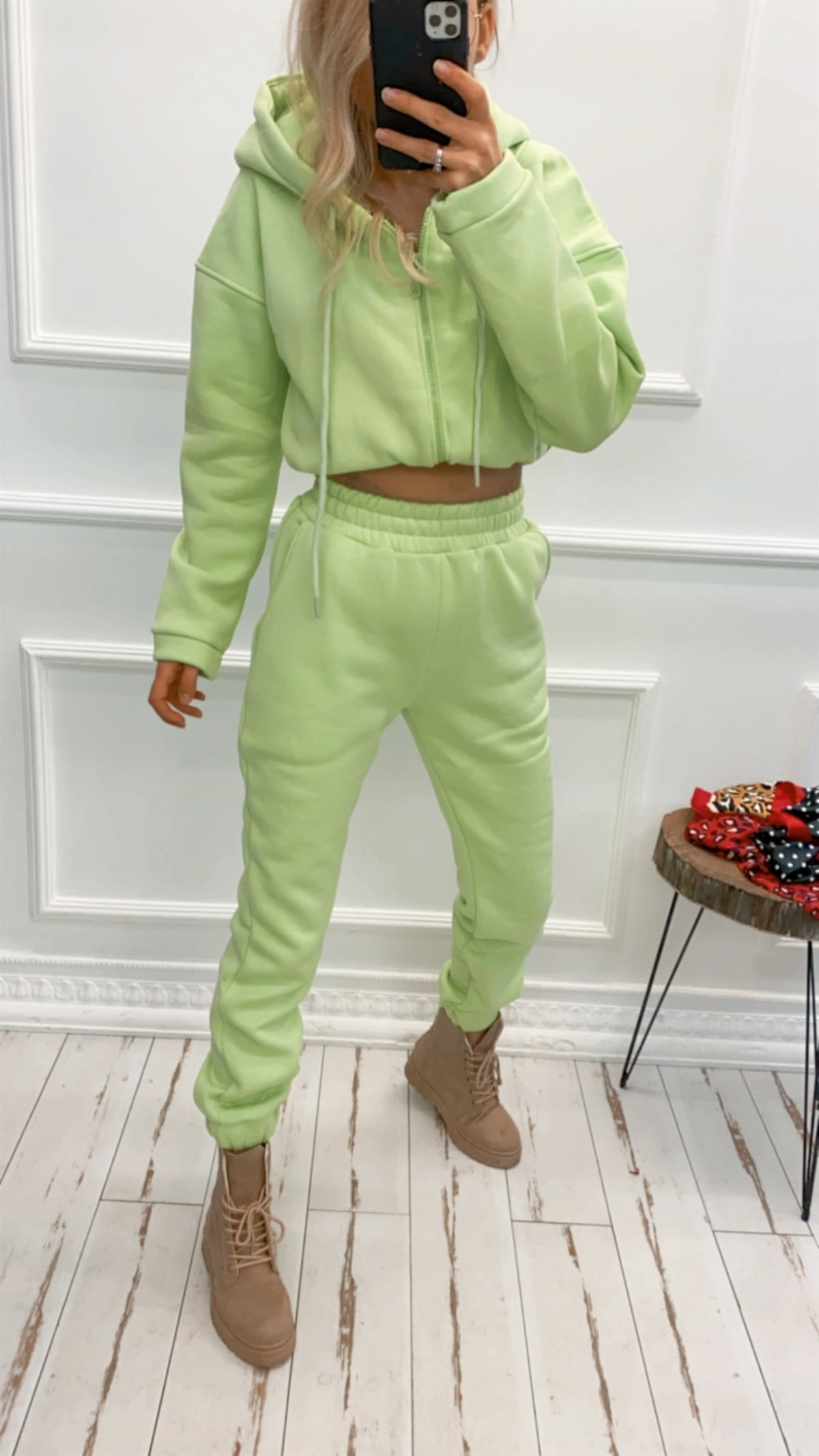 Fermuarlı Hoodie Eşofman Takım