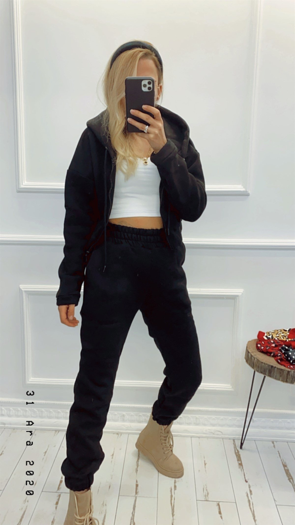 Fermuarlı Hoodie Eşofman Takım