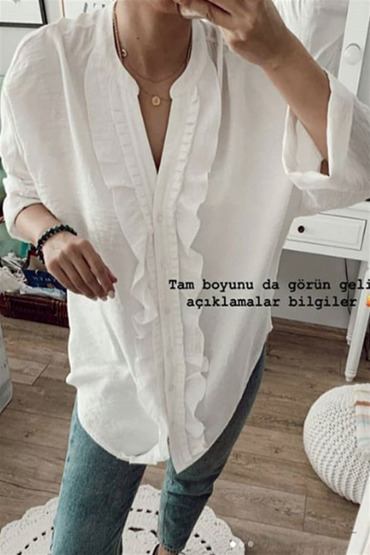 Fırfır Detay Salaş Bluz