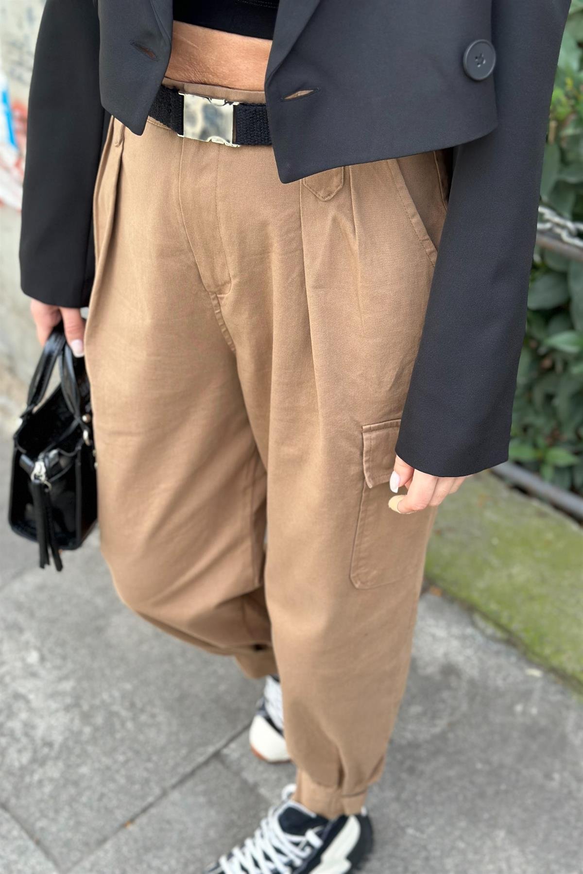Gabardin Kargo Cepli Havuç PantolonPANTOLON