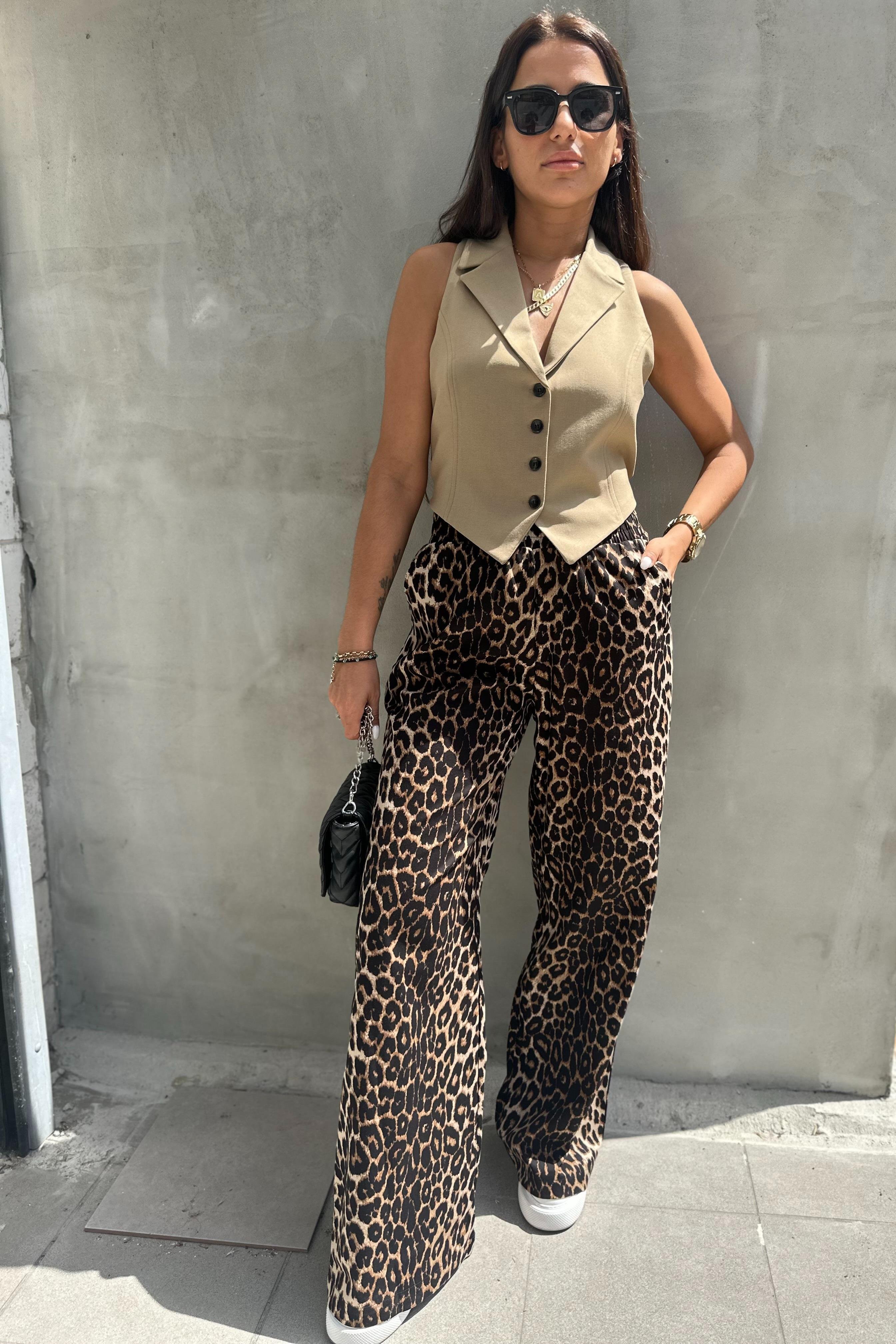 Gabardin Leopar PantolonPANTOLON