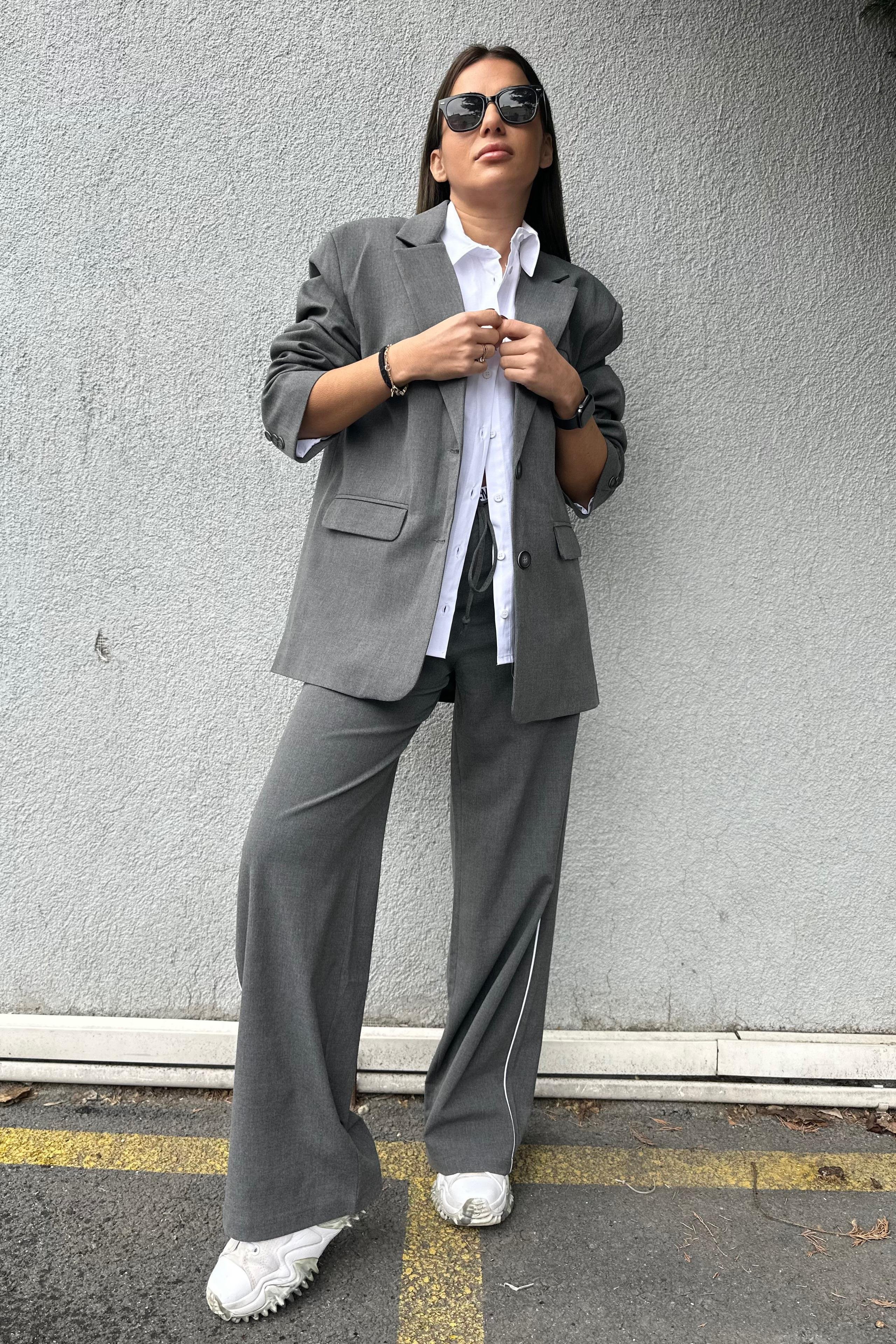 Gömlek Detay Sırt Baskılı Blazer CeketYENİ GELENLER
