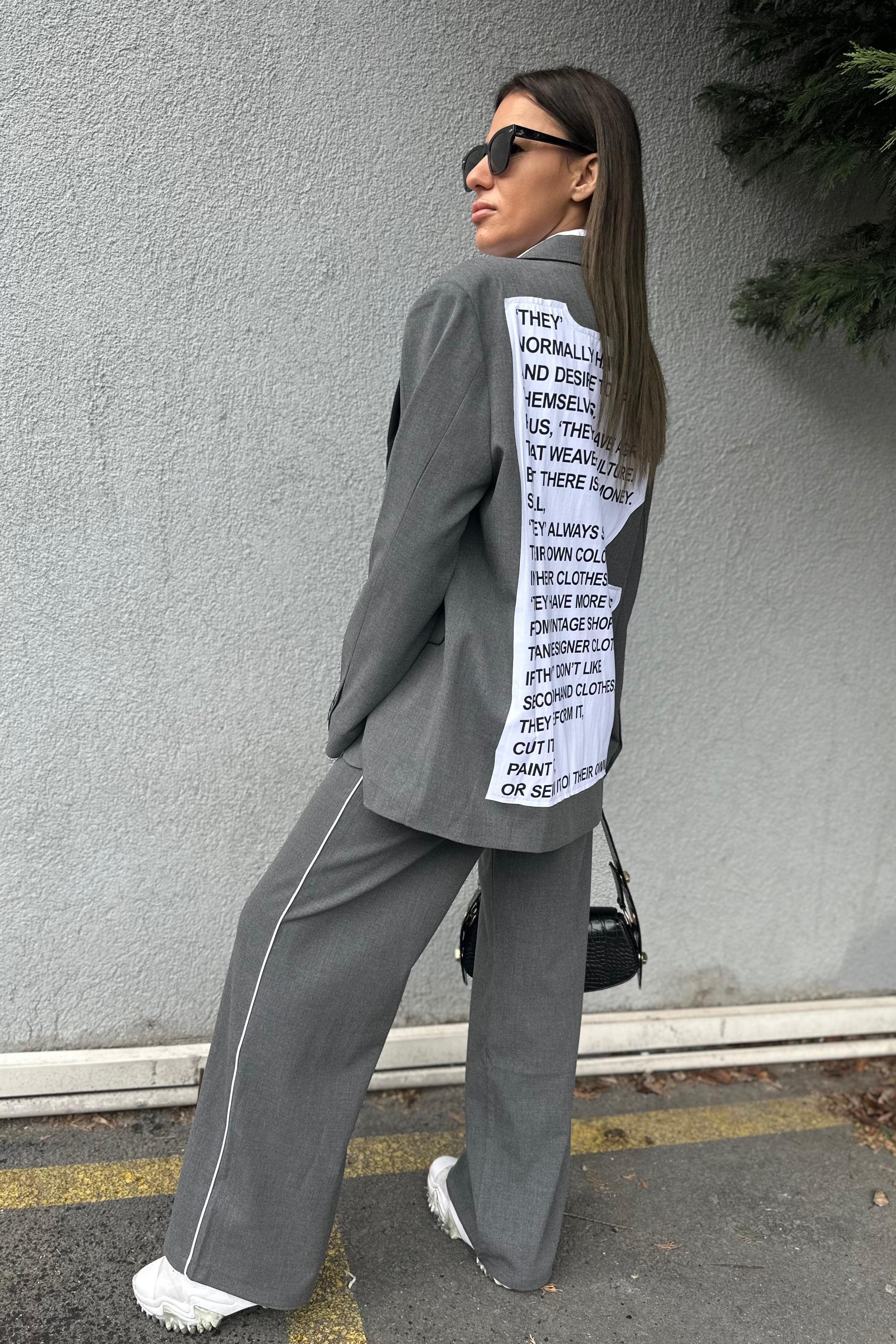 Gömlek Detay Sırt Baskılı Blazer CeketYENİ GELENLER