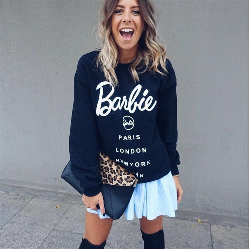 Gömlek Detaylı Barbie Sweat