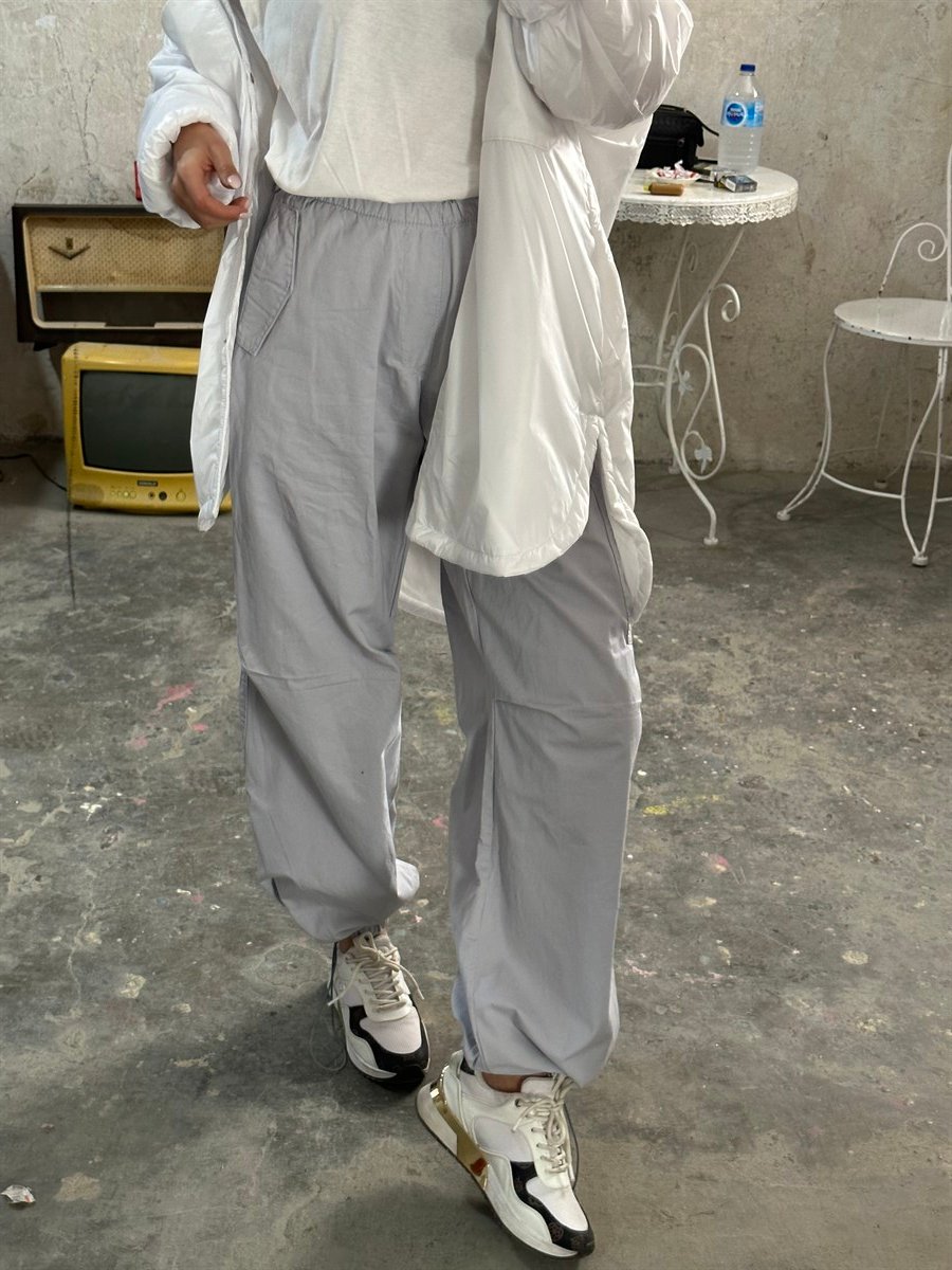 Gri Gabardin Paraşüt PantolonPANTOLON