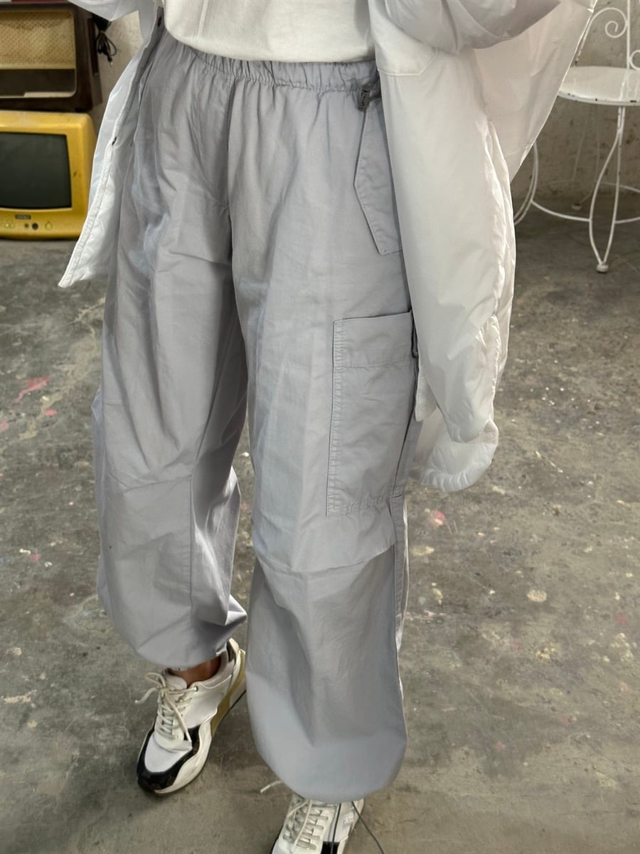 Gri Gabardin Paraşüt PantolonPANTOLON