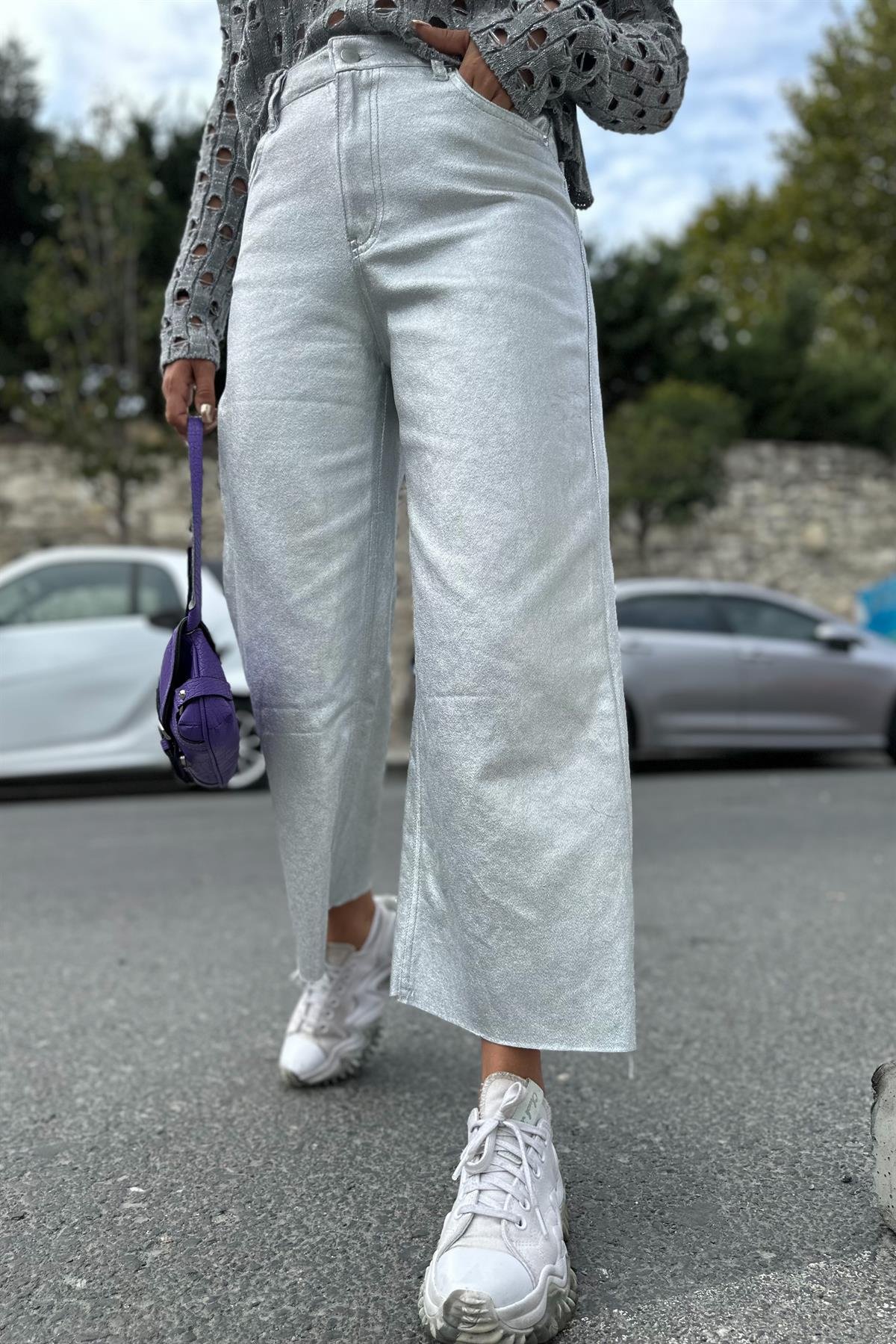 Gri Varaklı PantolonPANTOLON