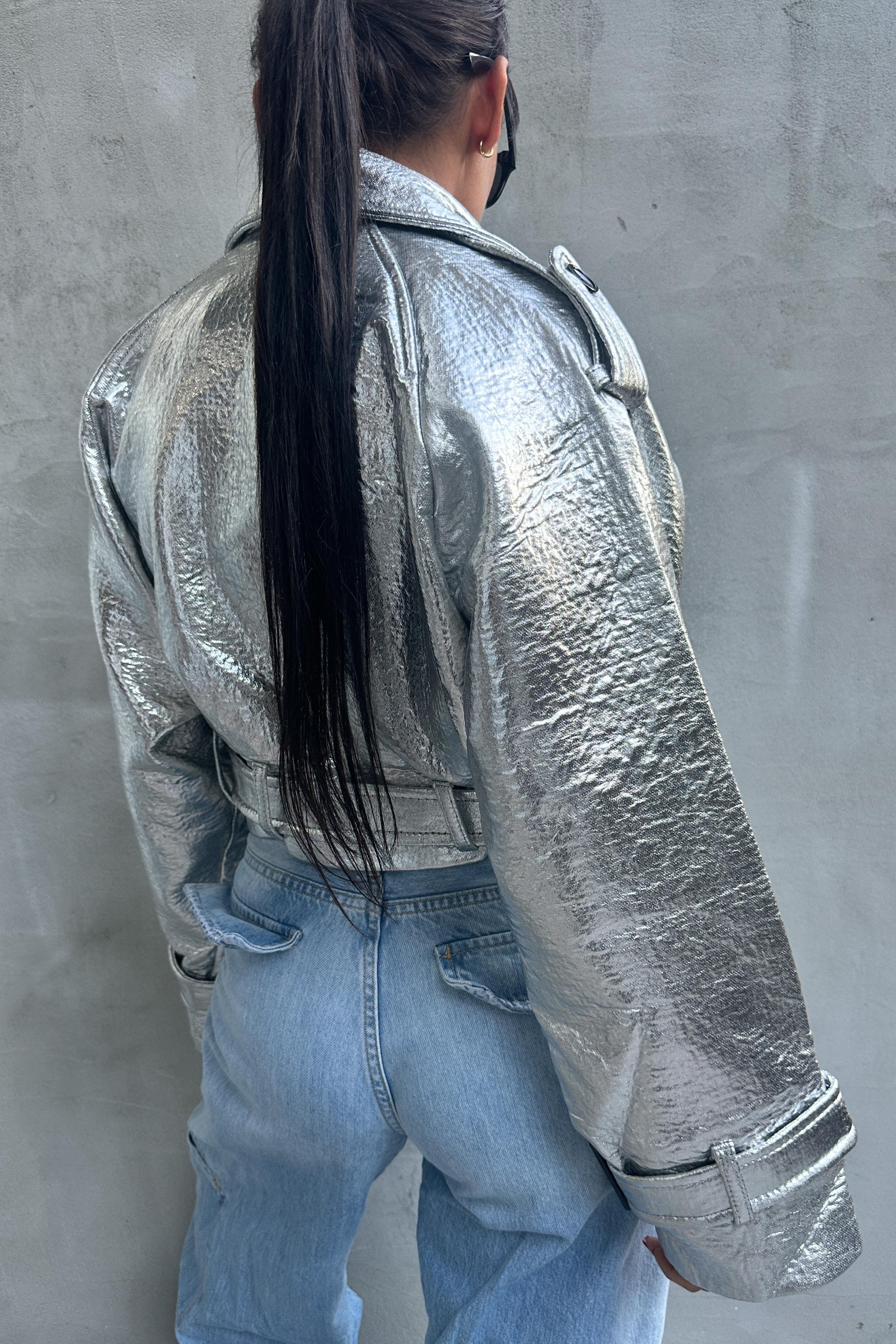 Gümüş Biker CeketMONT/CEKET