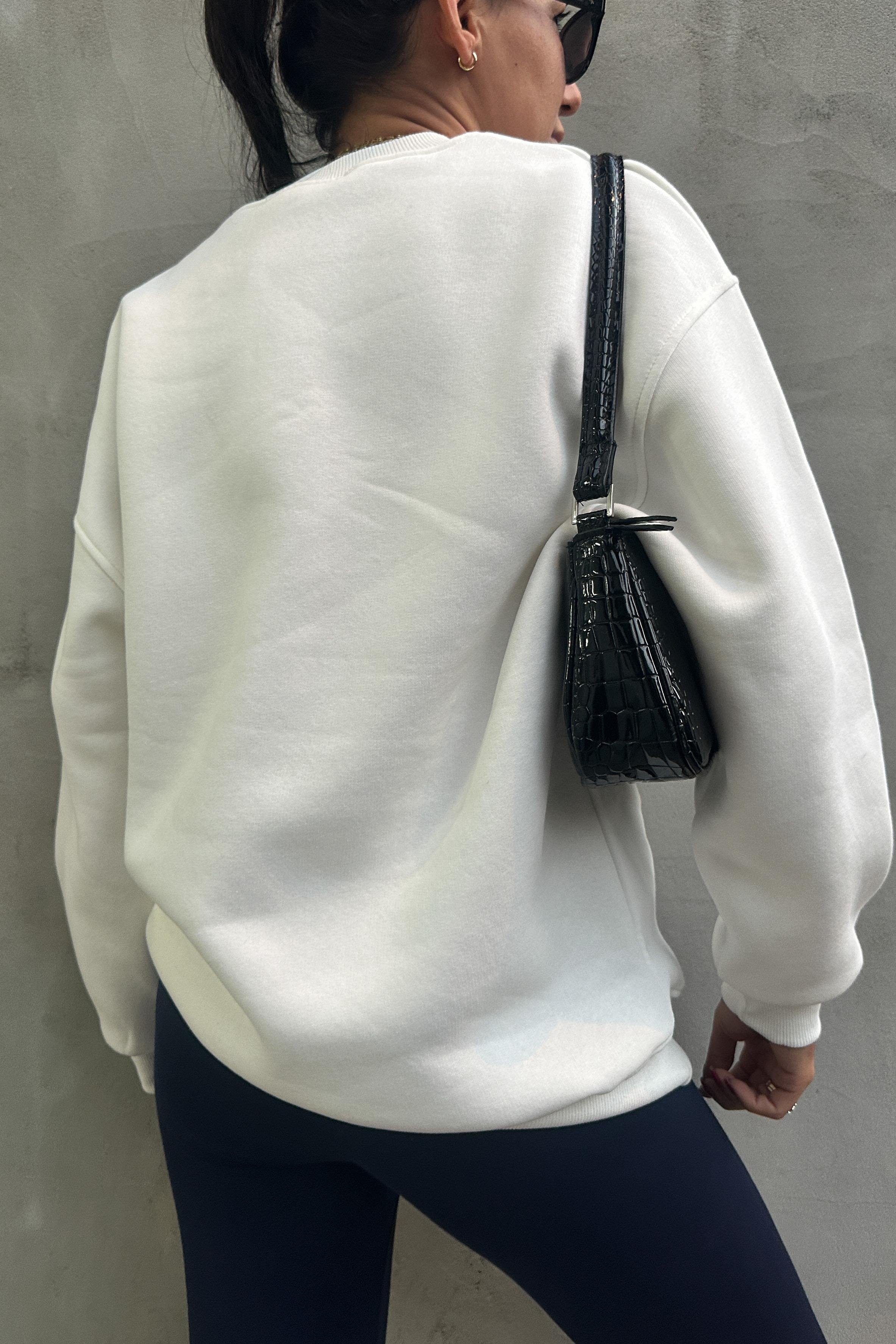 H Harfli Beyaz SweatshirtSWEATSHİRT