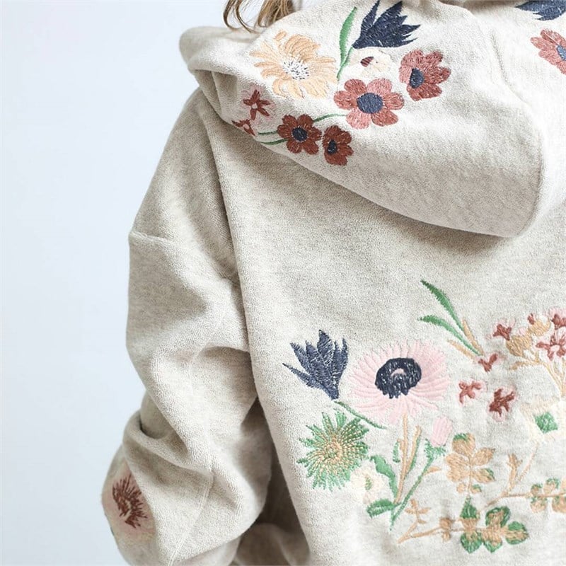 Havlu Kumaş Nakışlı Sweat