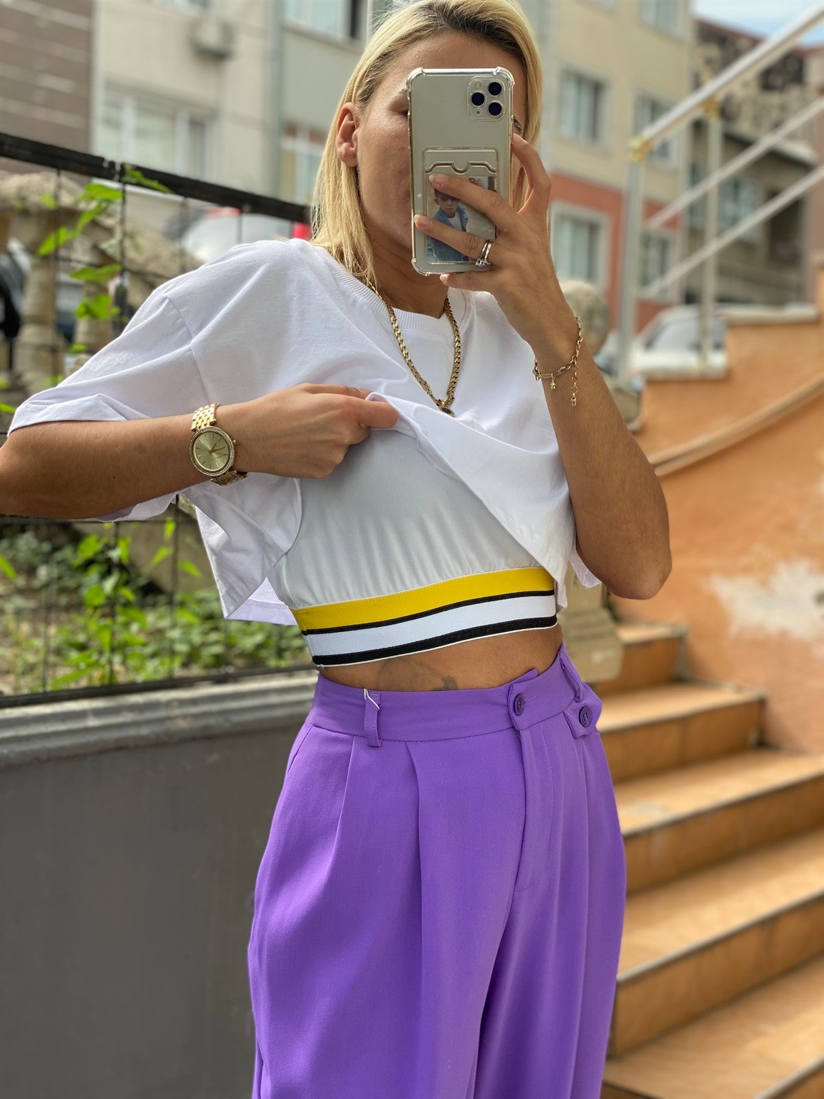 İçi Crop Detaylı Basic TshirtTSHİRT