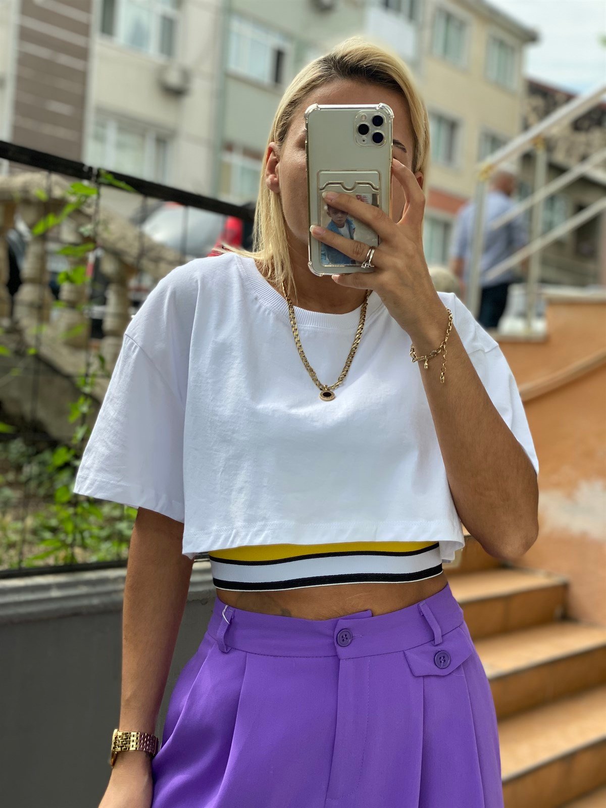 İçi Crop Detaylı Basic TshirtTSHİRT