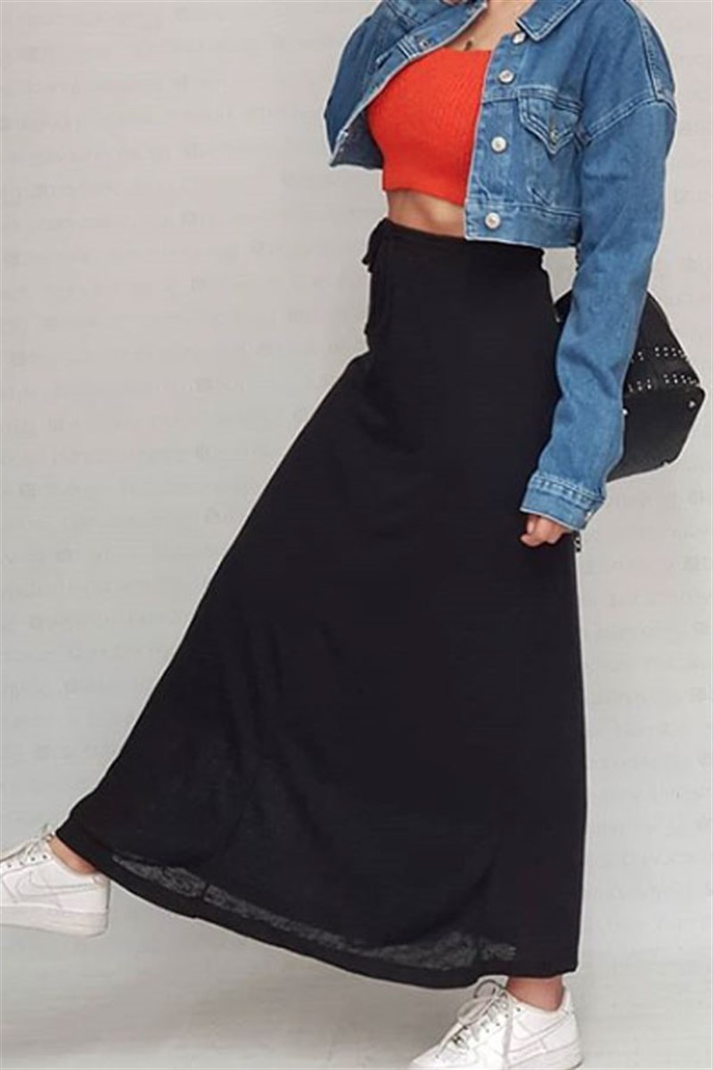 İnce Dokuma Maxi Etek