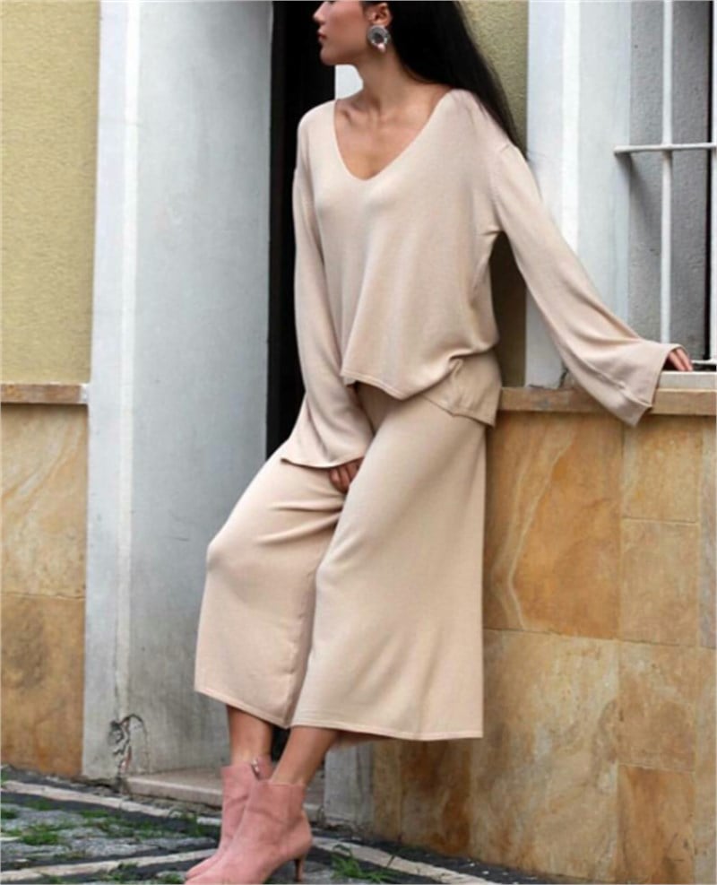 İnce Triko Pantalon Takım