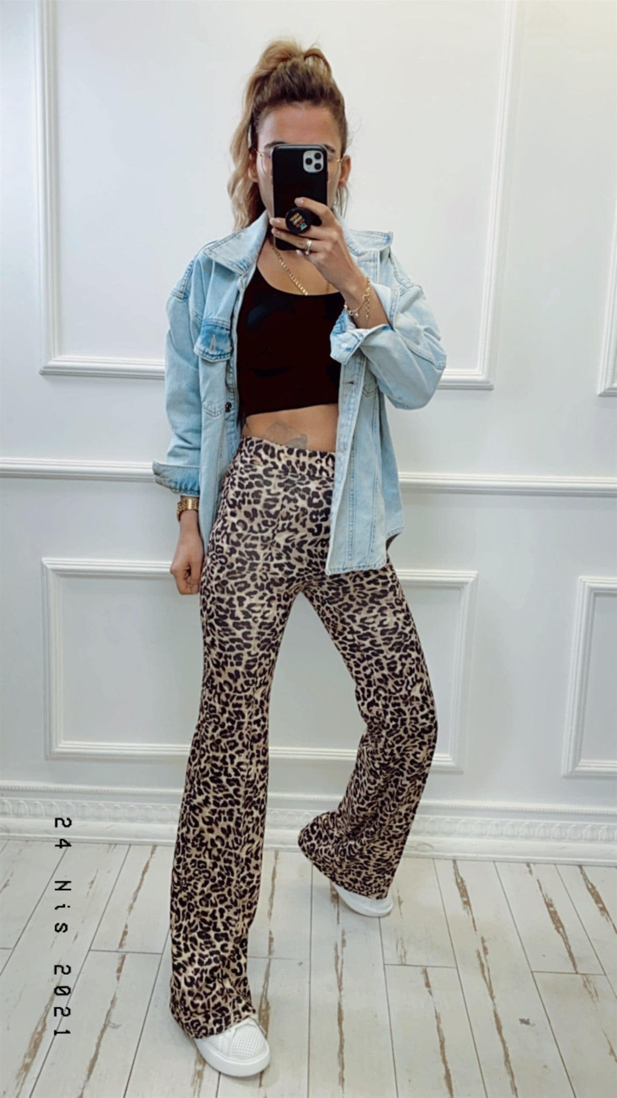 İspanyol Leopar Desen Pantalon