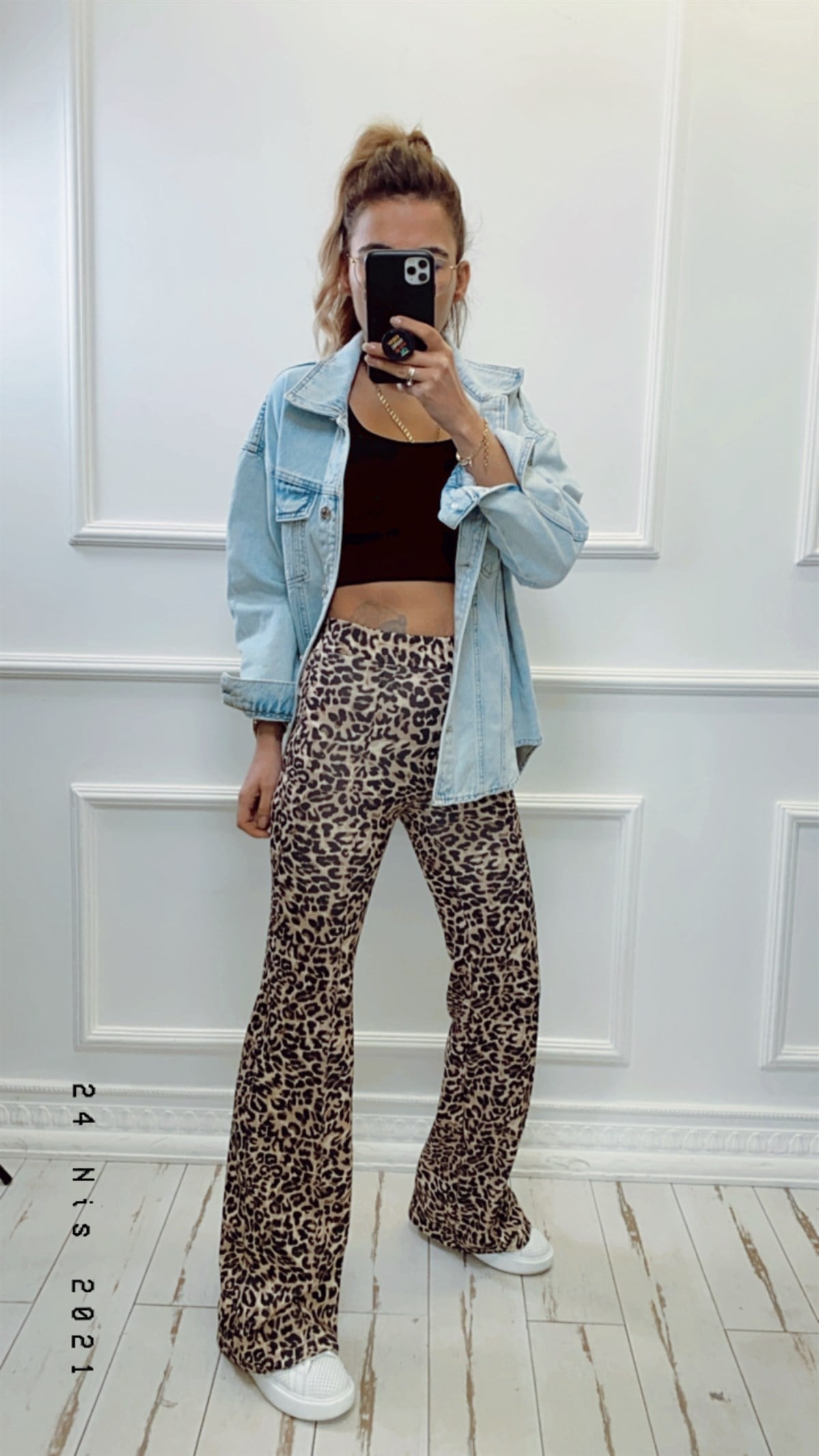İspanyol Leopar Desen Pantalon