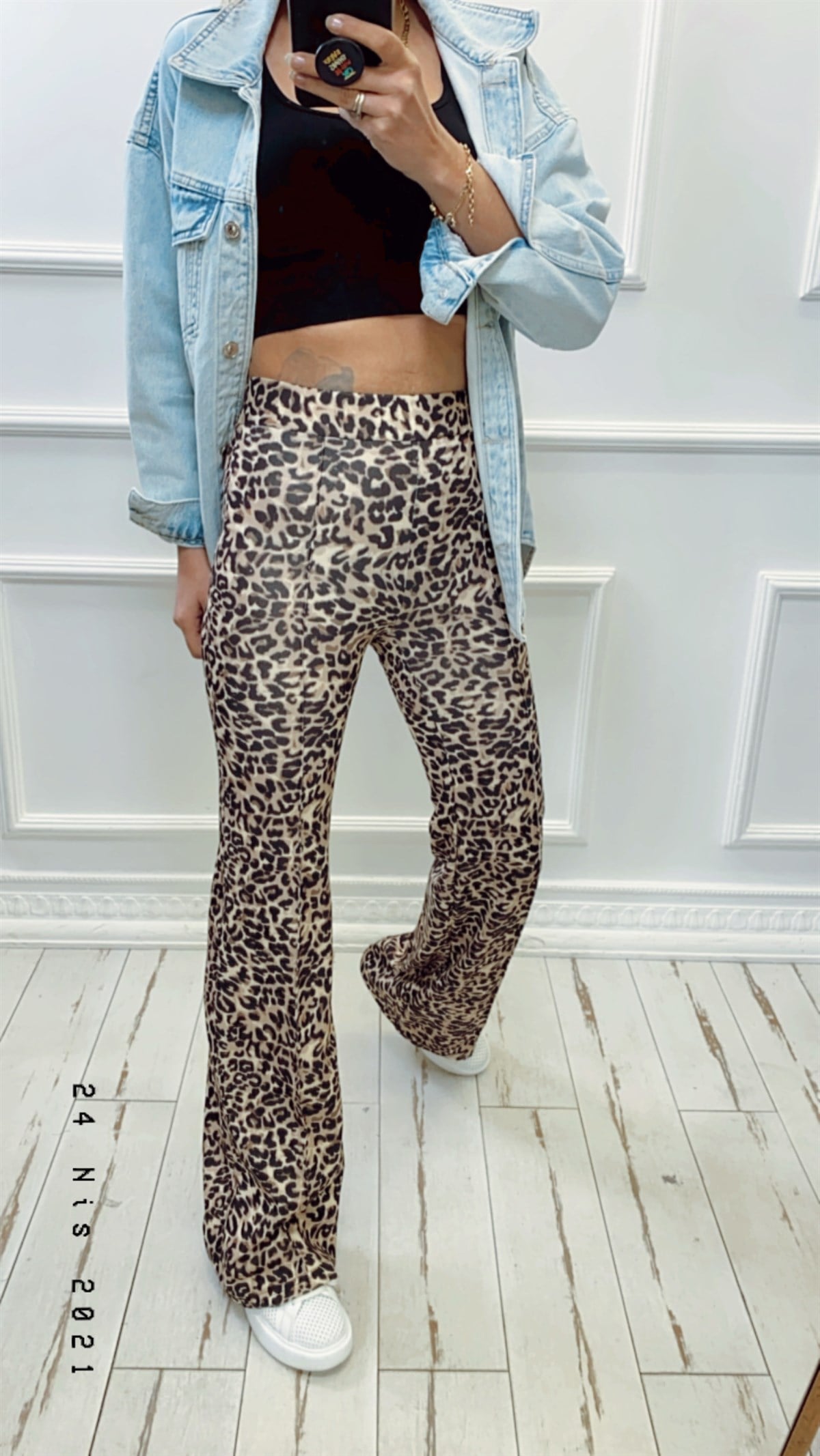 İspanyol Leopar Desen Pantalon