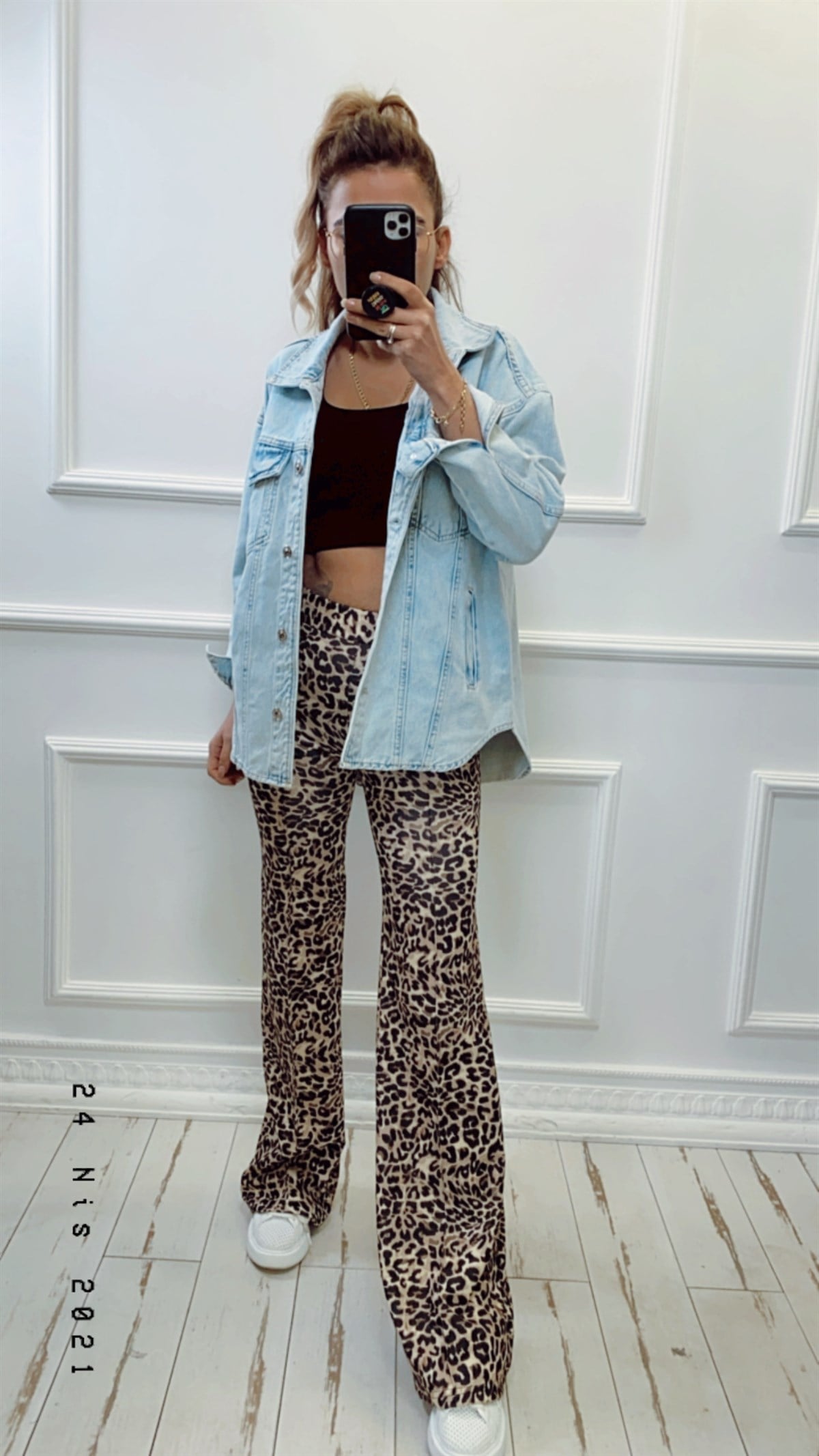 İspanyol Leopar Desen Pantalon