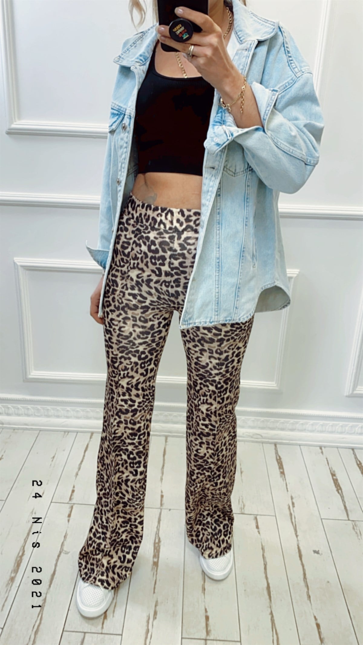İspanyol Leopar Desen Pantalon