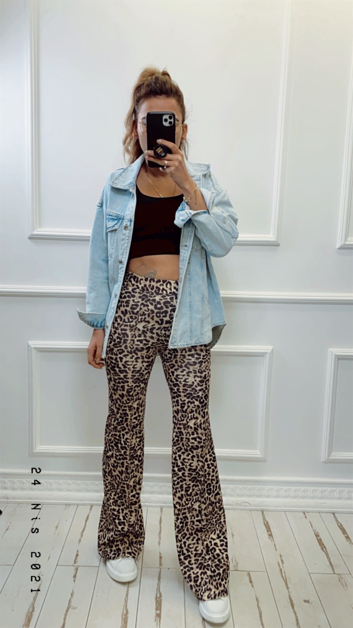 İspanyol Leopar Desen Pantalon