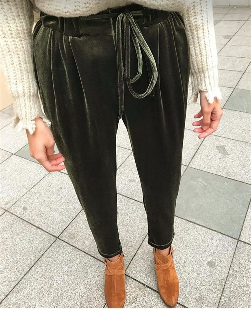 Kadife Havuç Pantalon