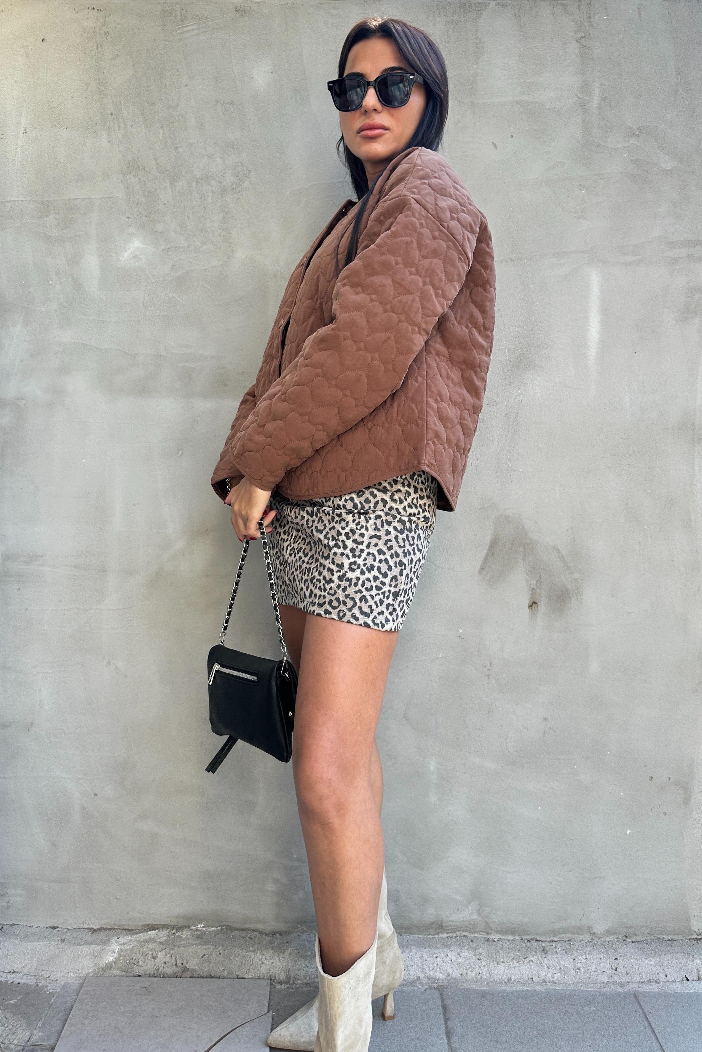 Kahve Kalpli Kapitone CeketMONT/CEKET