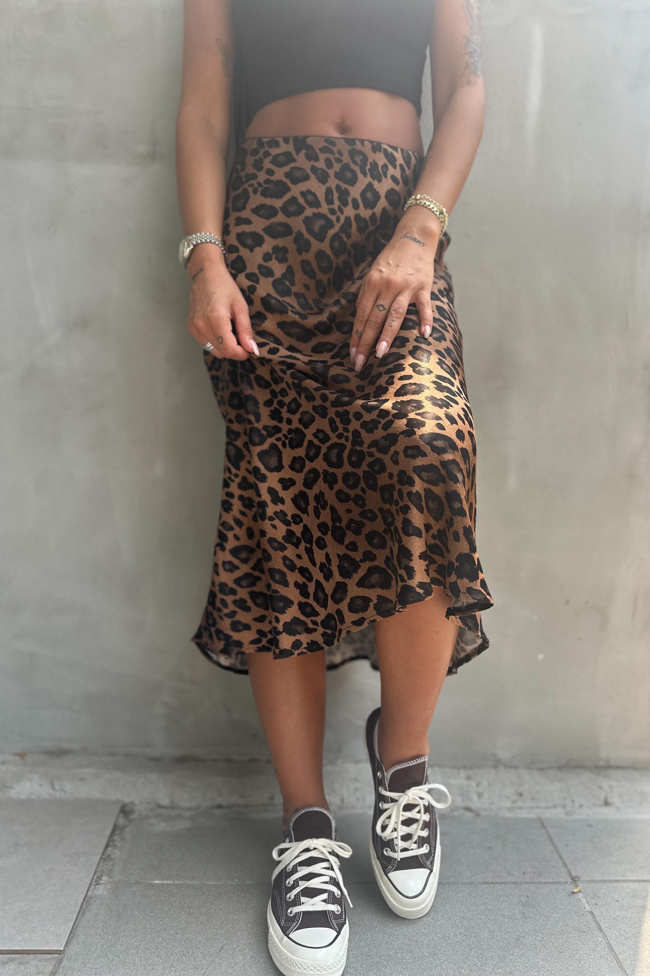 Kahve Leopar Saten EtekETEK