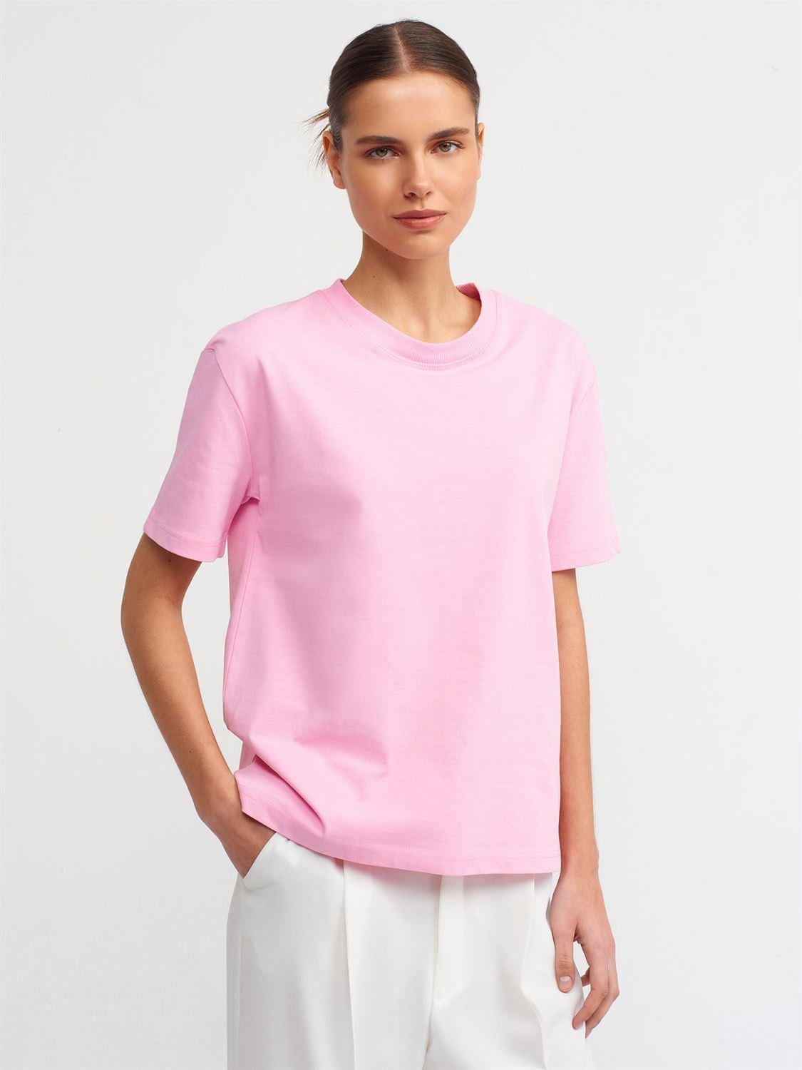 Kalın Yaka Basic Pembe TshirtÇOK SATANLAR
