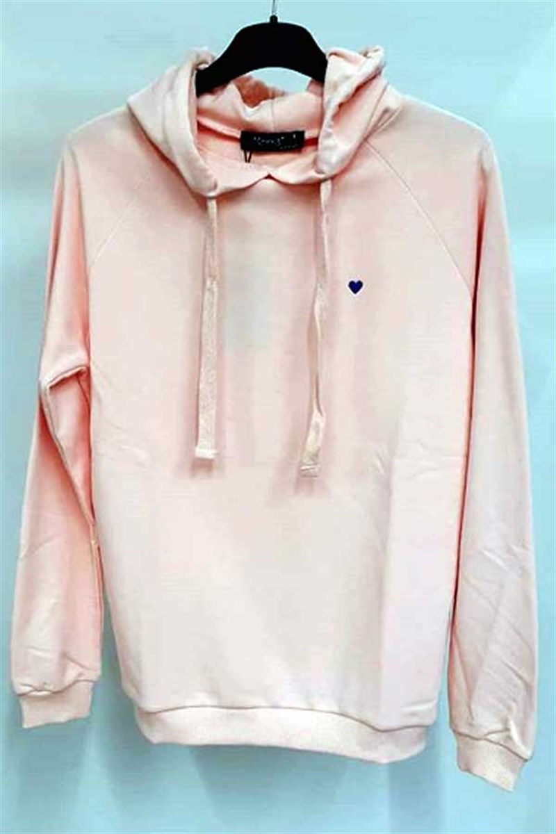 Kalp Nakışlı Sweatshirt