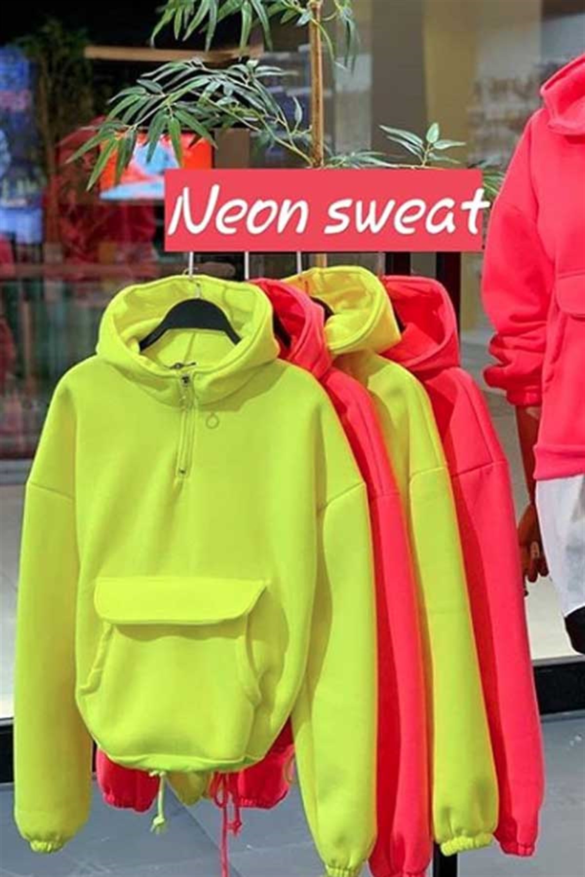 Kanguru Cepli Neon Sweatshirt
