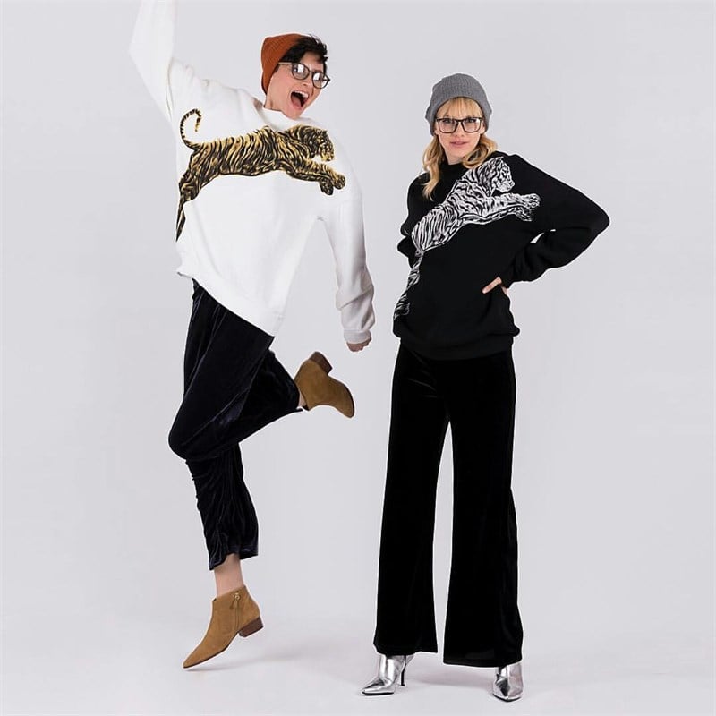 Kaplan Baskılı Şardonlu Sweat