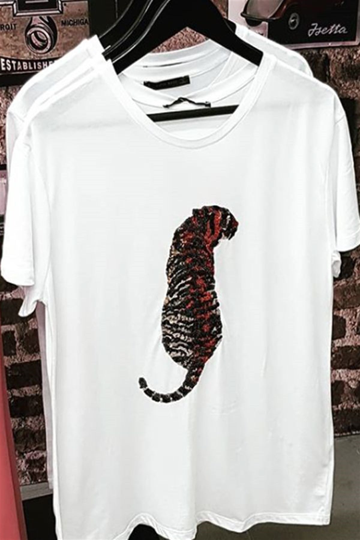 Kaplan Payetli Tshirt