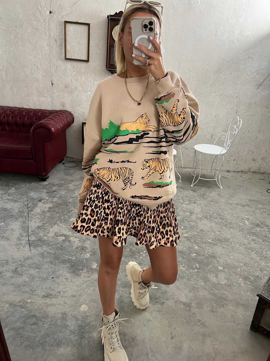 Kaplanlı Safari SweatshirtSWEATSHİRT