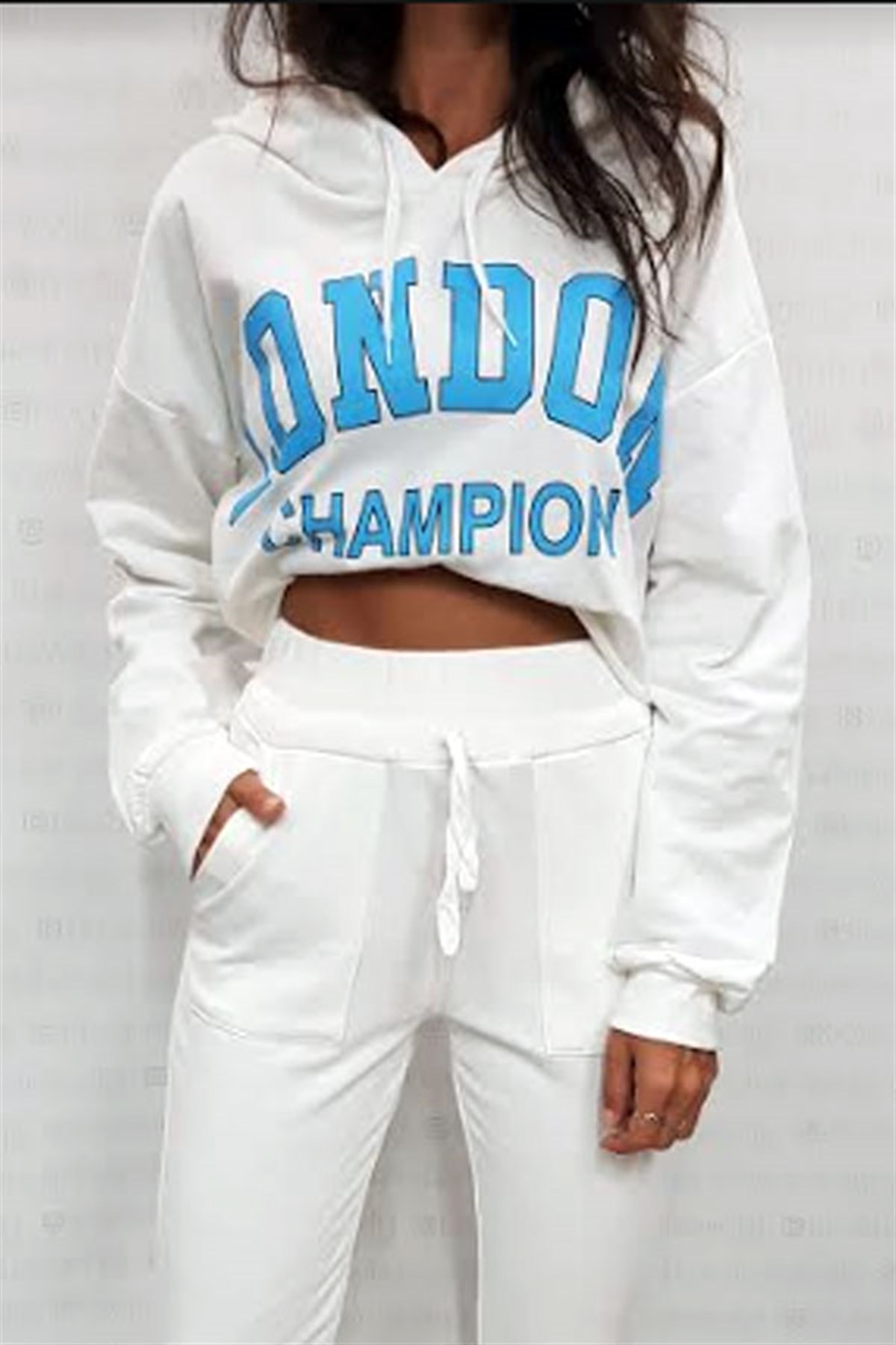 Kapşonlu Kısa London Sweatshirt