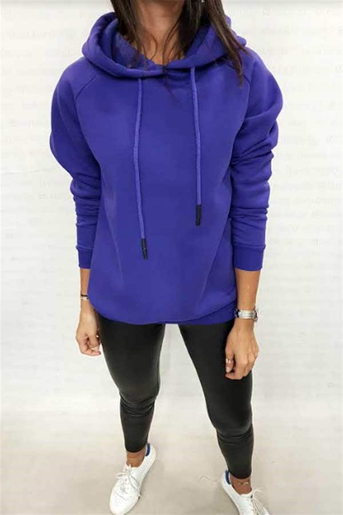 Kapşonlu Şardonlu Basic Sweatshirt